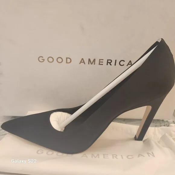 Good American Satin Pumps Pointed Toe Size Various. NIB