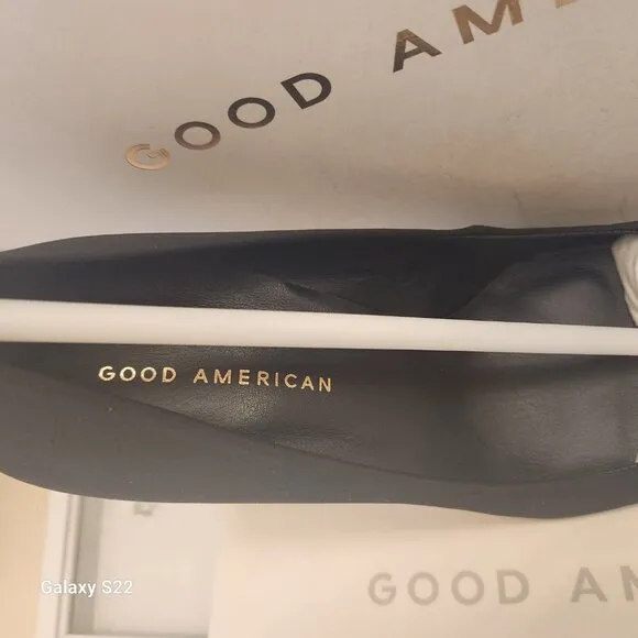 Good American Satin Pumps Pointed Toe Size Various. NIB