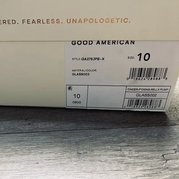 Good American Sz 10Clear Cinder-F*cking-Rella Jeweled Stiletto Pumps