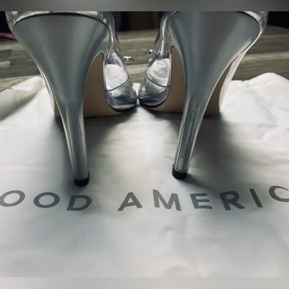 Good American Sz 10Clear Cinder-F*cking-Rella Jeweled Stiletto Pumps