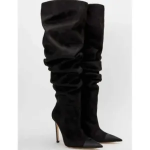 Good American The Weekend Slouchy Over The Knee Boots In Black Size 13 New
