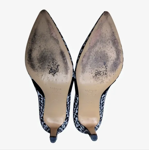 Gordana Dimitrijevic Paris Designer Heels Black White Women's Size EU 37 US 6.5