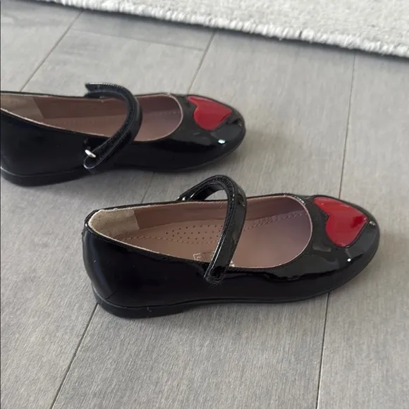 Gucci Black and Red Dress Shoes with Heart Accents