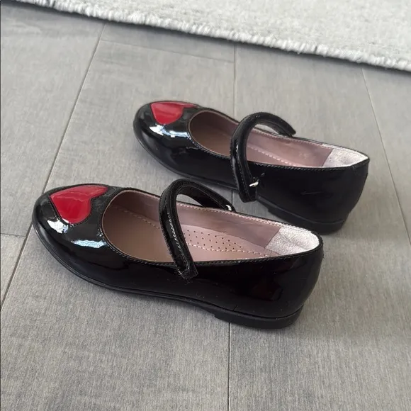 Gucci Black and Red Dress Shoes with Heart Accents