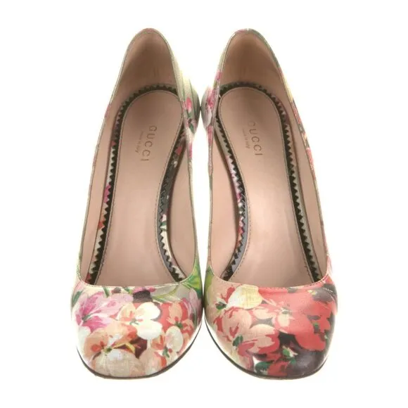 Gucci Blooms Leather Pumps | Size7.5/37.5 | Floral Pump | Made in Italy