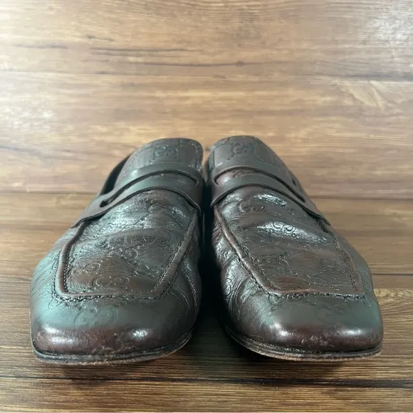 GUCCI Brown Leather Penny Loafers Dress Shoes Men’s Size 10