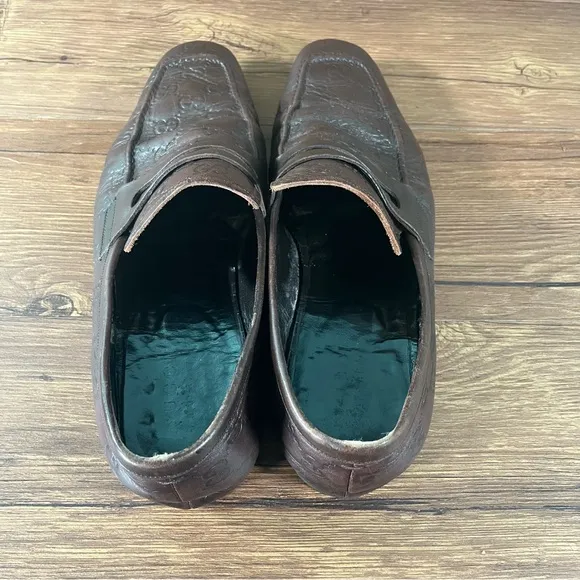 GUCCI Brown Leather Penny Loafers Dress Shoes Men’s Size 10