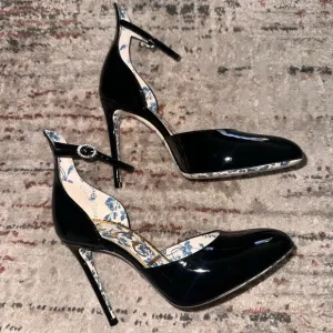 Gucci Elegant Black Women's Mary Jane Pump Heels 38 EUC