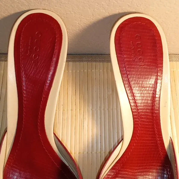 GUCCI Elegant Rust Leather Women's Mules Size 9.5