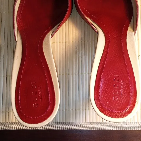 GUCCI Elegant Rust Leather Women's Mules Size 9.5