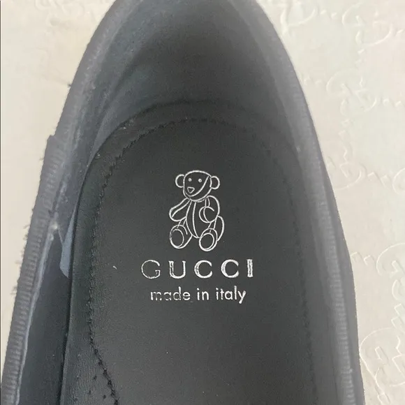 Gucci Girl Black Velvet Bow Loafers Ballet Flats Shoes Size 35 3.5