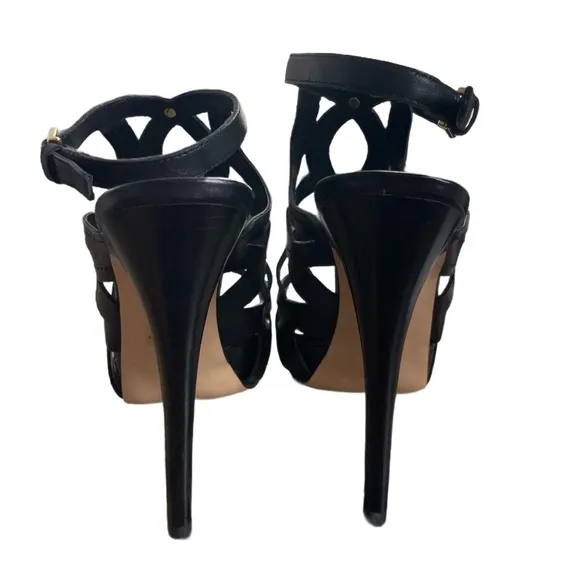 Guess Strappy Black Kasey Platform Stiletto Heels Size 9.5