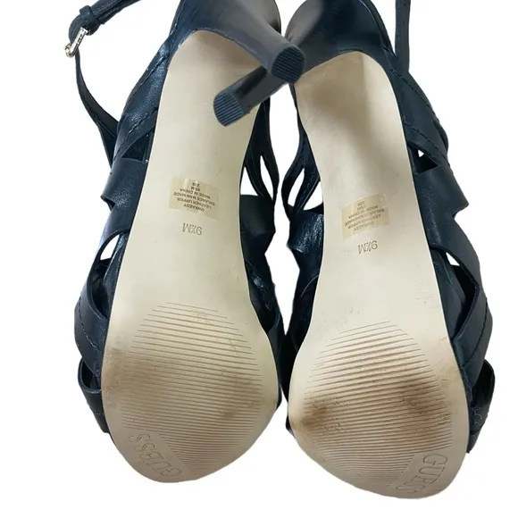 Guess Strappy Black Kasey Platform Stiletto Heels Size 9.5