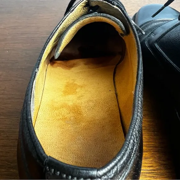 Guido - Men’s Black Leather Derby Shoes Lace Up -‎ Sz. 39