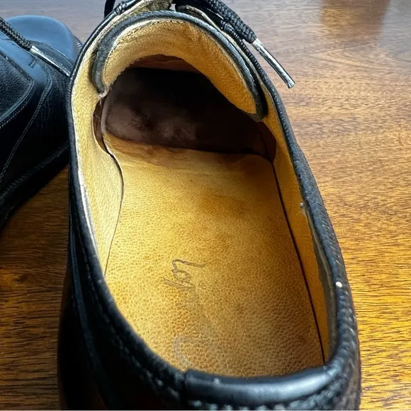 Guido - Men’s Black Leather Derby Shoes Lace Up -‎ Sz. 39
