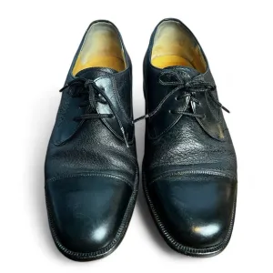 Guido - Men’s Black Leather Derby Shoes Lace Up -‎ Sz. 39