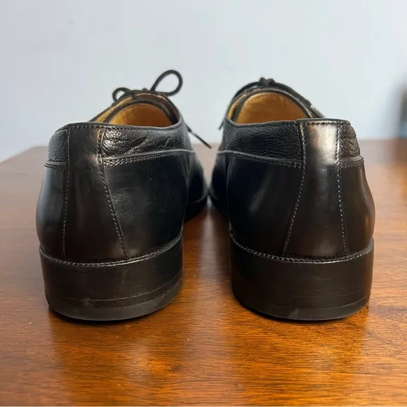 Guido - Men’s Black Leather Derby Shoes Lace Up -‎ Sz. 39