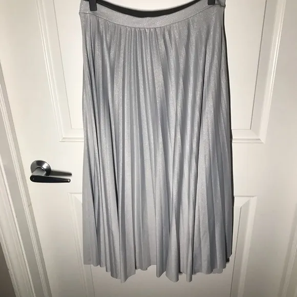 Halogen (Nordstrom) Metallic Pleat Midi Skirt