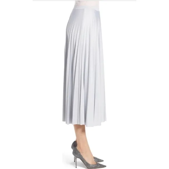 Halogen (Nordstrom) Metallic Pleat Midi Skirt