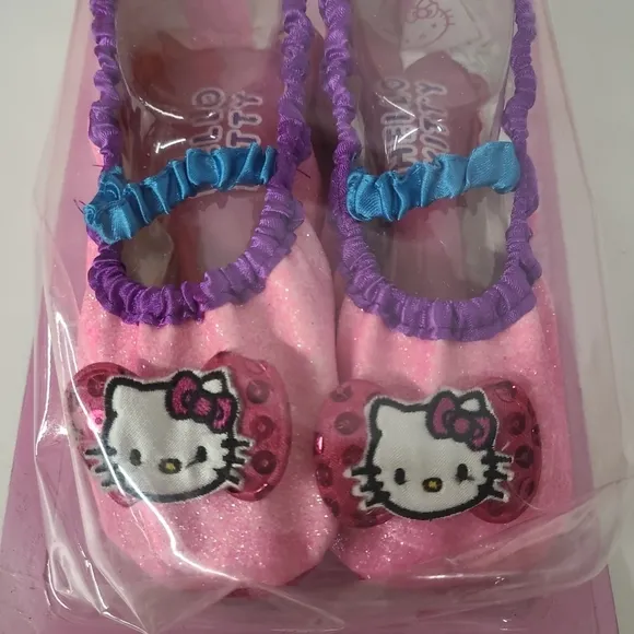 Hello Kitty Slipper Shoes Fits Child‎ 7-11 Pink Glitter