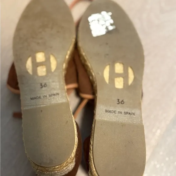 Hermes Brown Espadrille Shoes