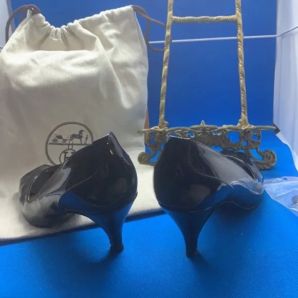 Hermès GROUPIE Black PATENT LEATHER PUMPS   PUMP HERMES SHOES 👠 size 35