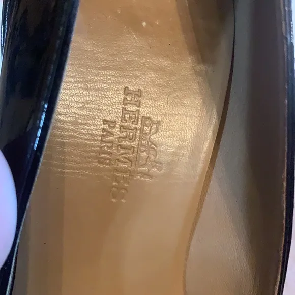 Hermès GROUPIE Black PATENT LEATHER PUMPS   PUMP HERMES SHOES 👠 size 35