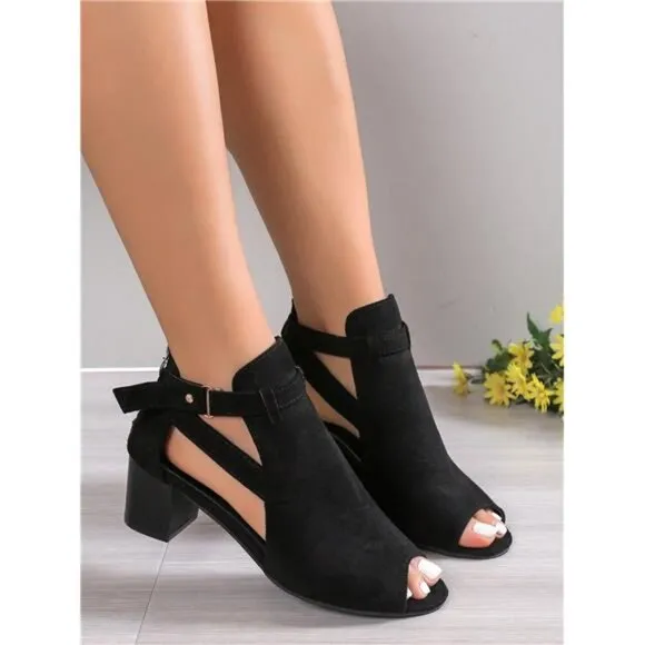 High Heel Hollow Out Sandals Boots For Wedding, Party, Ankle And Short Styles