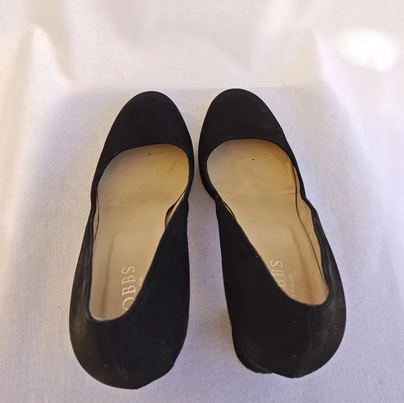 Hobbs London Sonia Court Shoes Pumps Round Toe Black Suede Black Heel 39 3.5&quot;