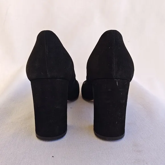 Hobbs London Sonia Court Shoes Pumps Round Toe Black Suede Black Heel 39 3.5&quot;