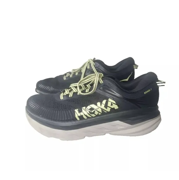 HOKA ONE ONE Bondi 7 Mens Shoes Size 10 Blue Graphite/Butterfly