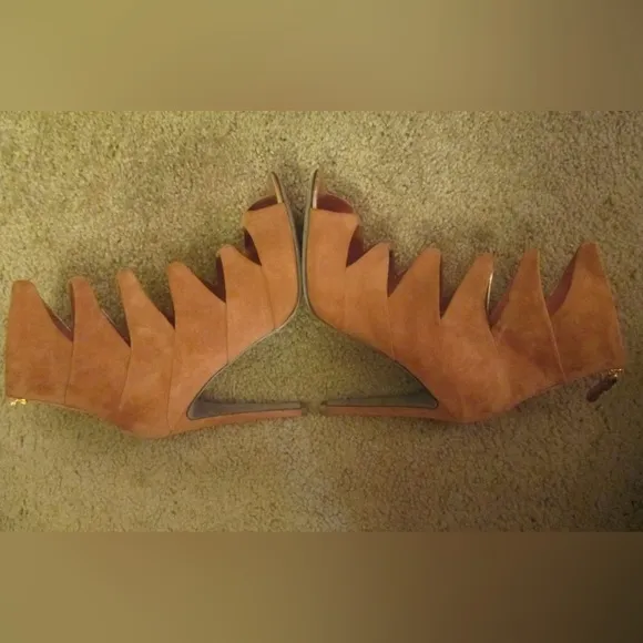 HOT Sergio Rossi Cutout Zigzag Suede and Metallic Leather Boot Sandals $1,295 !