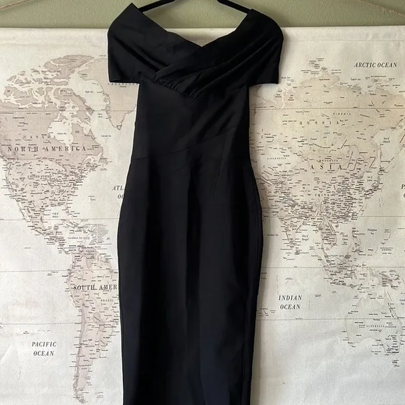HOUSE OF CB 'Clarissa' Black Off Shoulder Bandage Dress NWOT