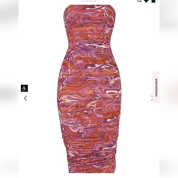 House of CB Sasha Midi Dress - Purple Swirl