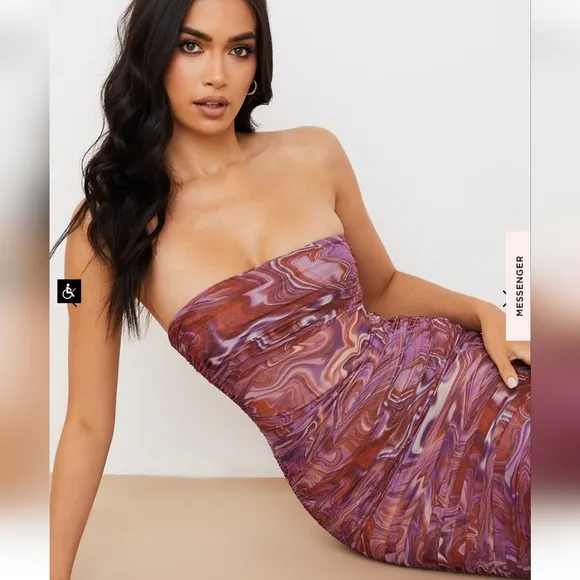 House of CB Sasha Midi Dress - Purple Swirl