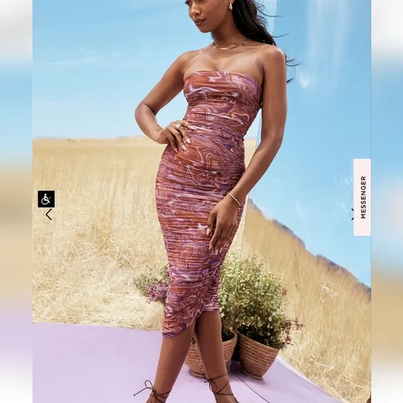 House of CB Sasha Midi Dress - Purple Swirl