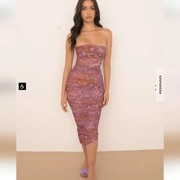 House of CB Sasha Midi Dress - Purple Swirl