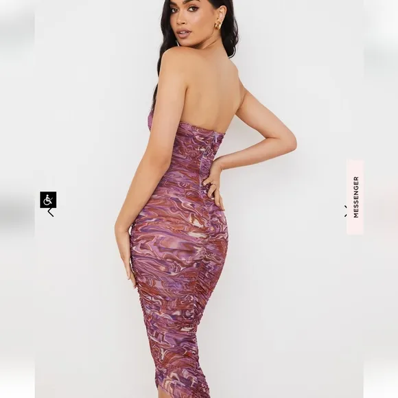 House of CB Sasha Midi Dress - Purple Swirl