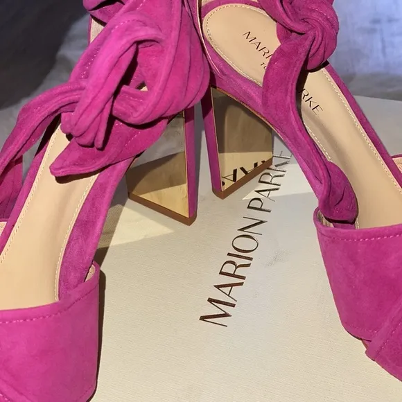 🎉HP🎉 Marion Parker Woman’s Magenta Suede Leah Heels Size 40 (US 9)