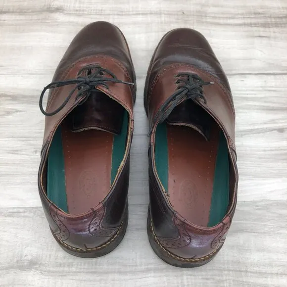 H.S. Trask Oxfords Mens 13M Brown Two Tone Leather Lace Up Dress Shoes