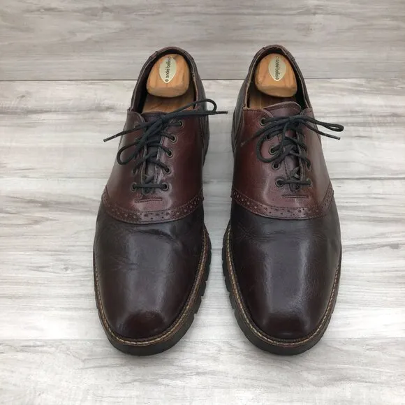 H.S. Trask Oxfords Mens 13M Brown Two Tone Leather Lace Up Dress Shoes