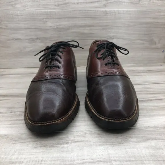 H.S. Trask Oxfords Mens 13M Brown Two Tone Leather Lace Up Dress Shoes