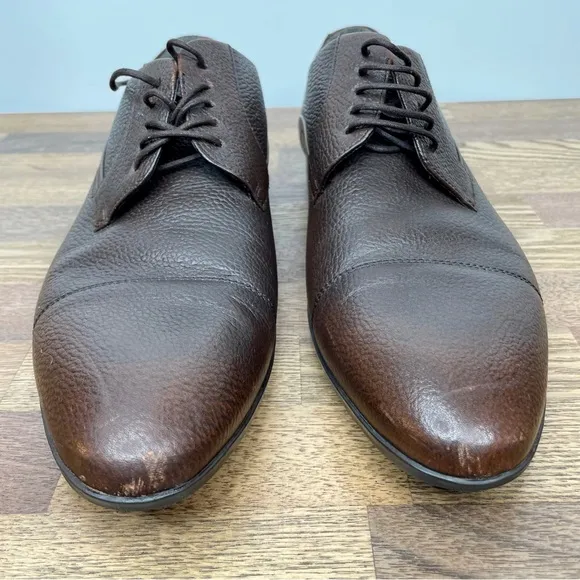 Hugo Boss Leather Oxford Dress Shoes Men’s SZ 9.5 Brown