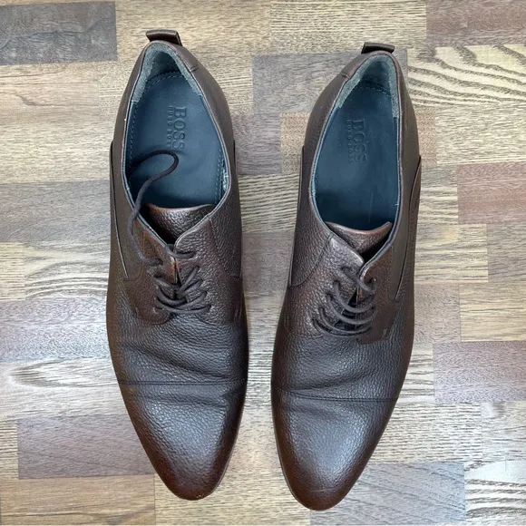 Hugo Boss Leather Oxford Dress Shoes Men’s SZ 9.5 Brown