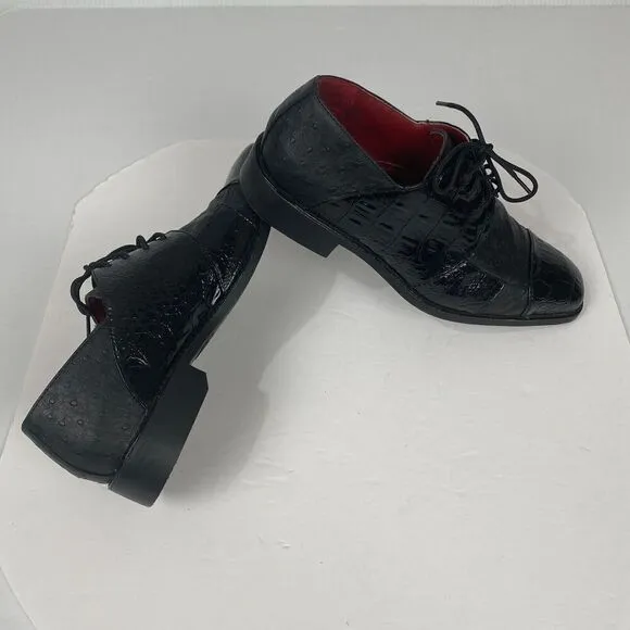 Hugo Vitelli Men's Dress Shoes Size 9 Black M621BLK Lace Up