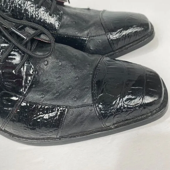 Hugo Vitelli Men's Dress Shoes Size 9 Black M621BLK Lace Up