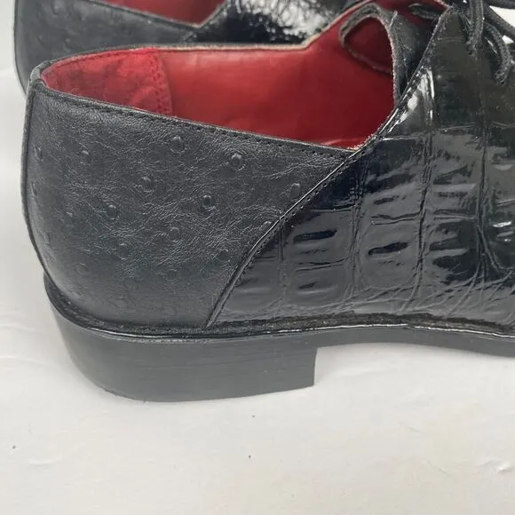 Hugo Vitelli Men's Dress Shoes Size 9 Black M621BLK Lace Up