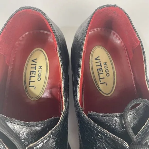 Hugo Vitelli Men's Dress Shoes Size 9 Black M621BLK Lace Up