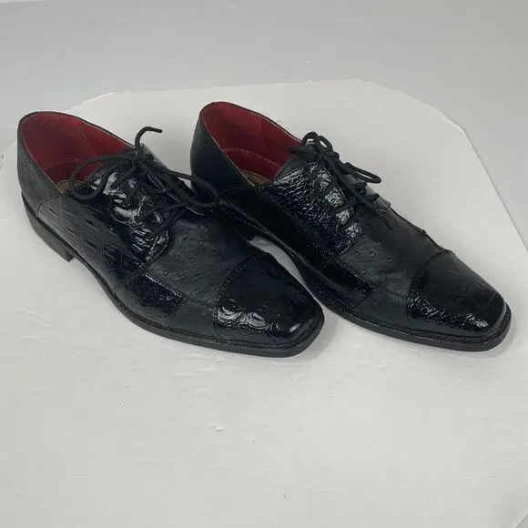 Hugo Vitelli Men's Dress Shoes Size 9 Black M621BLK Lace Up