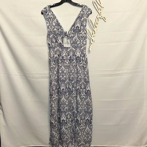 HYACINTH HOUSENavy Scroll Print Toula Dress